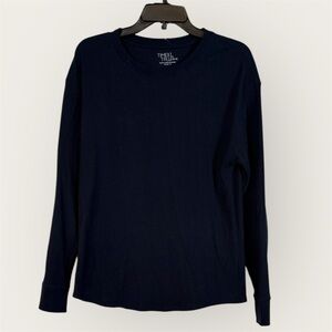 Time and Tru Black Ribbed Long Sleeve Top